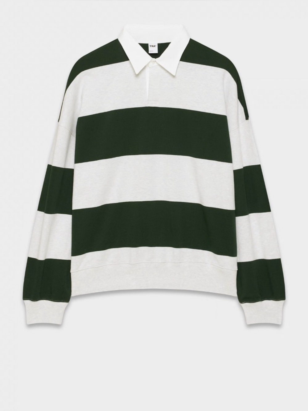Aritzia Rugby Stripe Pullover - Dark Green & White